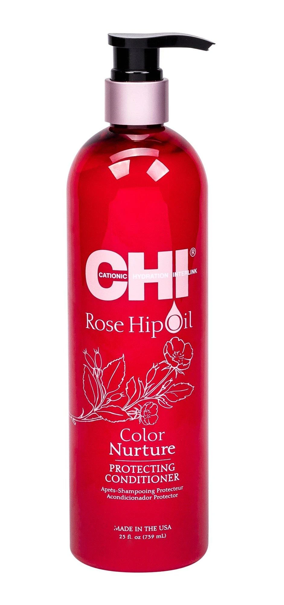 Farouk Systems CHI Rose Hip Oil kondicionierius dažytiems plaukams su erškėtuogių aliejumi, 739 ml