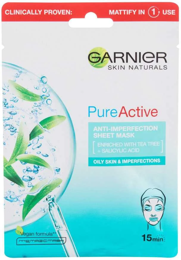 Garnier Pure Active Anti-Imperfection veido kaukė unisex, 1 vnt
