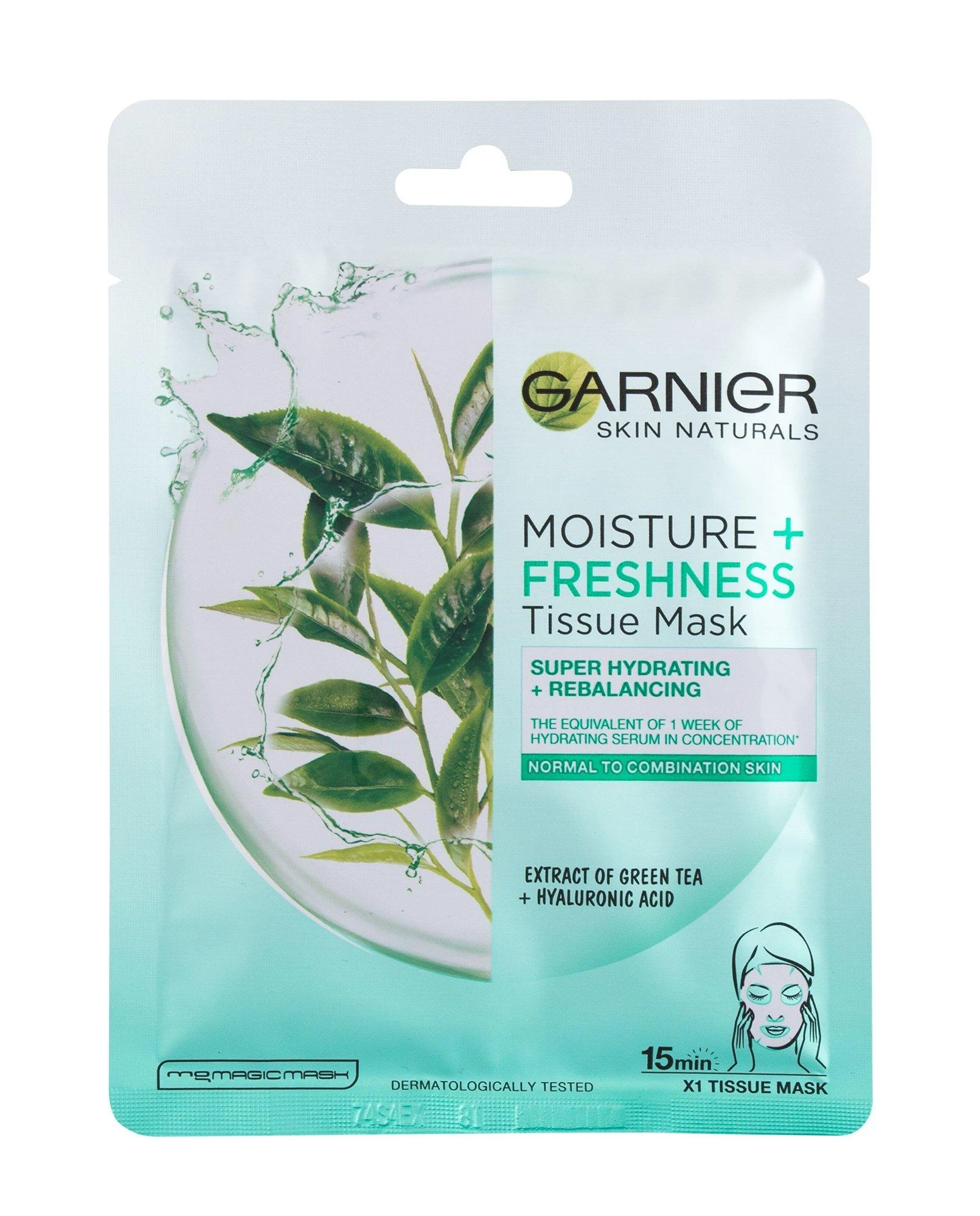 GARNIER Skin Naturals Moisture + FRESHNESS itin drėkinanti valomoji veido kaukė 32g