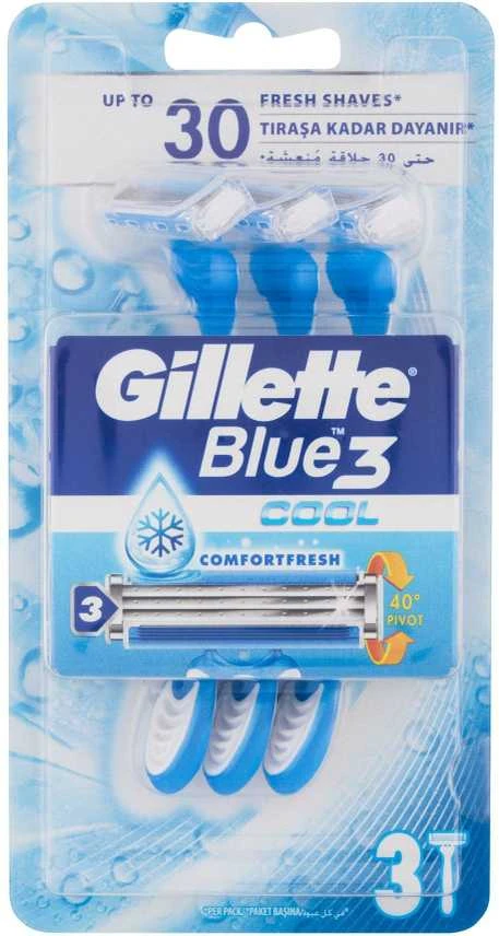 Gillete Vienkartiniai skustuvai Gillette Mėlynas 3 Cool, 3 vnt.