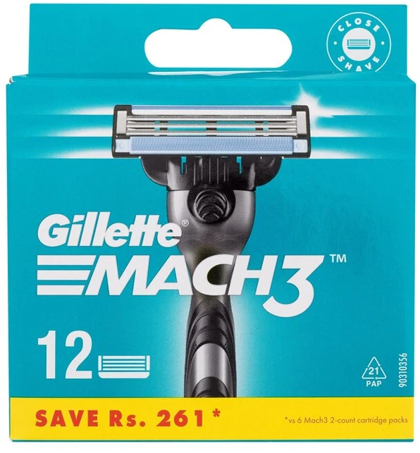 Gillette Mach3 Replacement blade skutimosi peiliukai, 12 vnt.