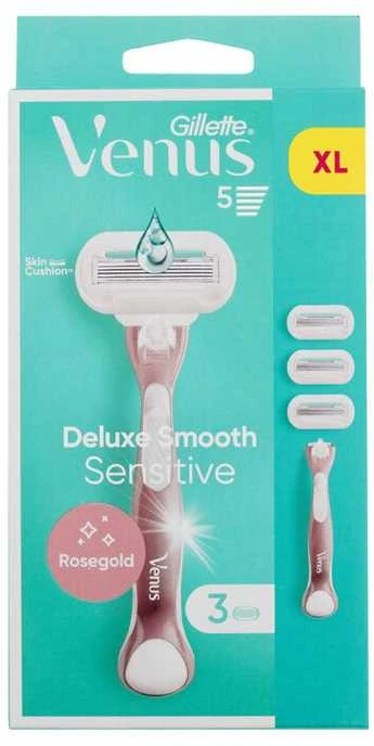 Gillette Venus Sensitive Rose Gold Skustuvas + Galvutės 3 vnt