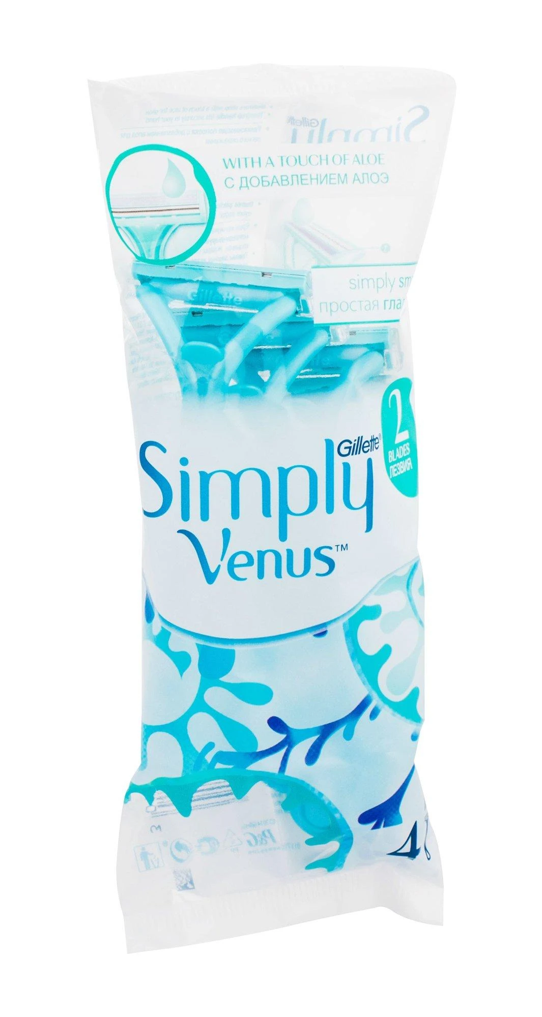 Gillette Venus 2 Simply Razor moteriški peiliukai, 4 vnt.