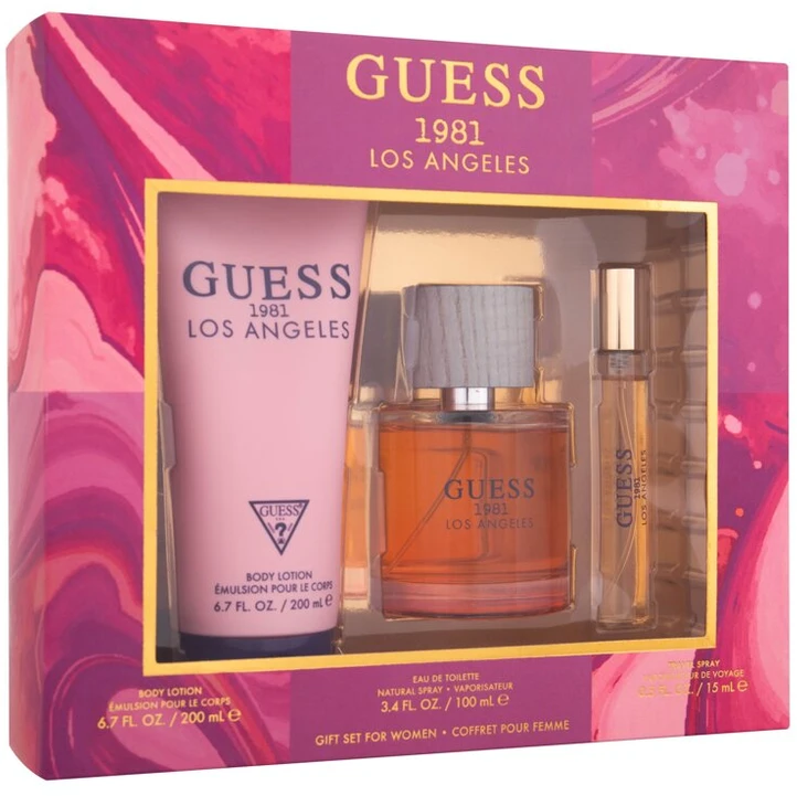 GUESS Guess 1981 Los Angeles EDT rinkinys moterims (EDT 100 ml + Losjonas kūnui 200 ml + EDT 15 ml)