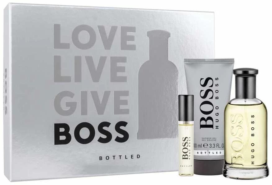 Hugo Boss BOSS Bottled rinkinys vyrams (EDT, 100 ml + EDT, 10 ml + dušo želė, 100 ml)