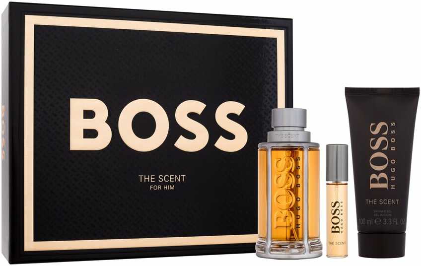 HUGO BOSS Boss The Scent rinkinys vyrams (EDT, 100 ml + EDT, 10 ml + dušo želė, 100 ml)