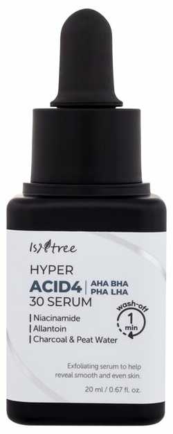 Isntree Hyper Acid4 AHA BHA PHA LHA 30 Serum veido serumas-šveitiklis su rūgščių kompleksu, 20 ml