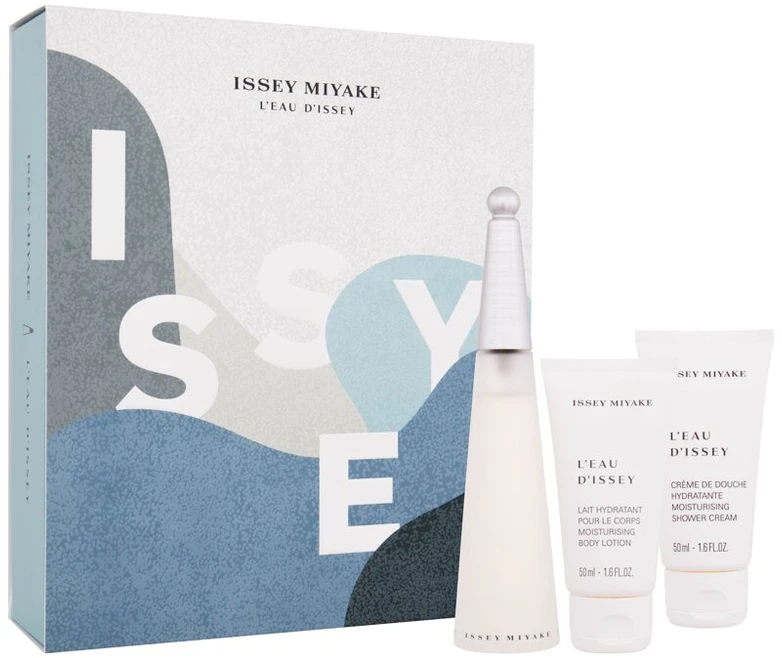 Set Issey Miyake: L'Eau d'Issey Eau De Toilette For Women, 50 ml + L'Eau d'Issey Moisturizing Losjonas kūnui, 50 ml + L'Eau d'Issey Moisturizing Dušo želė For All Skin Types, 50 ml
