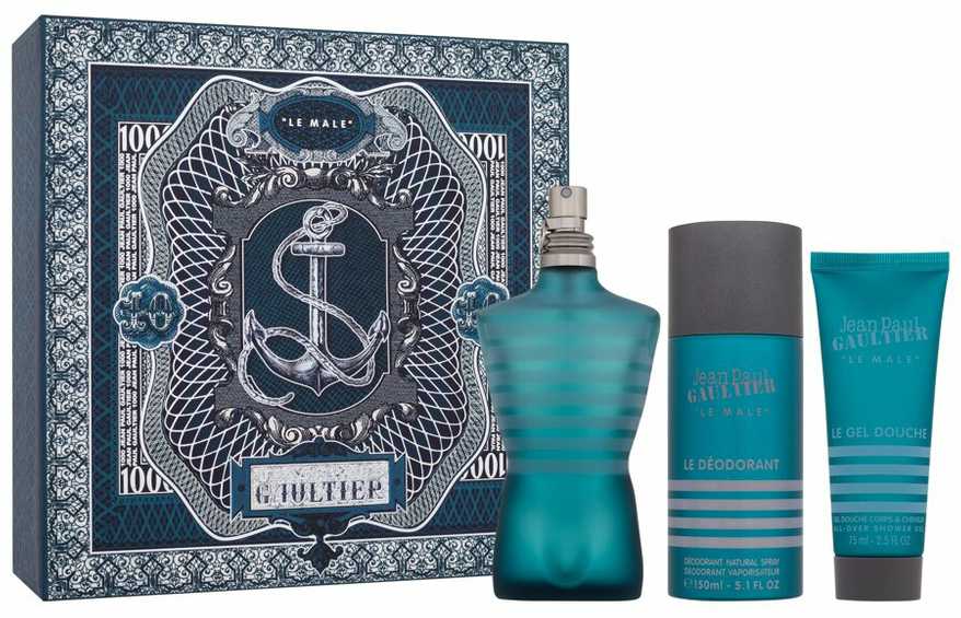 Jean Paul Gaultier Le Male rinkinys vyrams (EDT, 125 ml + dušo želė, 75 ml + dezodorantas, 150 ml)