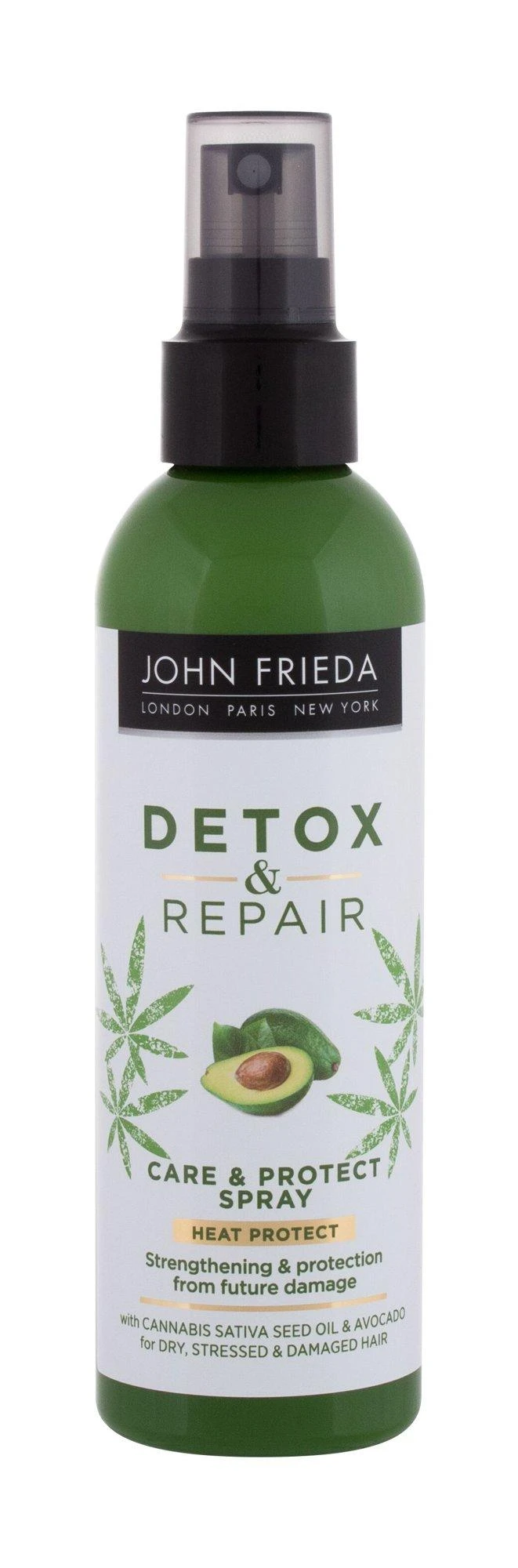 John Frieda Detox & Repair avokadų aliejus Plaukų lakai nuo karščio, 100 ml