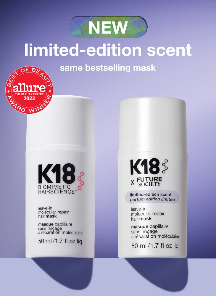 Nenuplaunama atkuriamoji plaukų kaukė K18 x Future Society Leave-in Molecular Repair Hair Mask, 50 ml