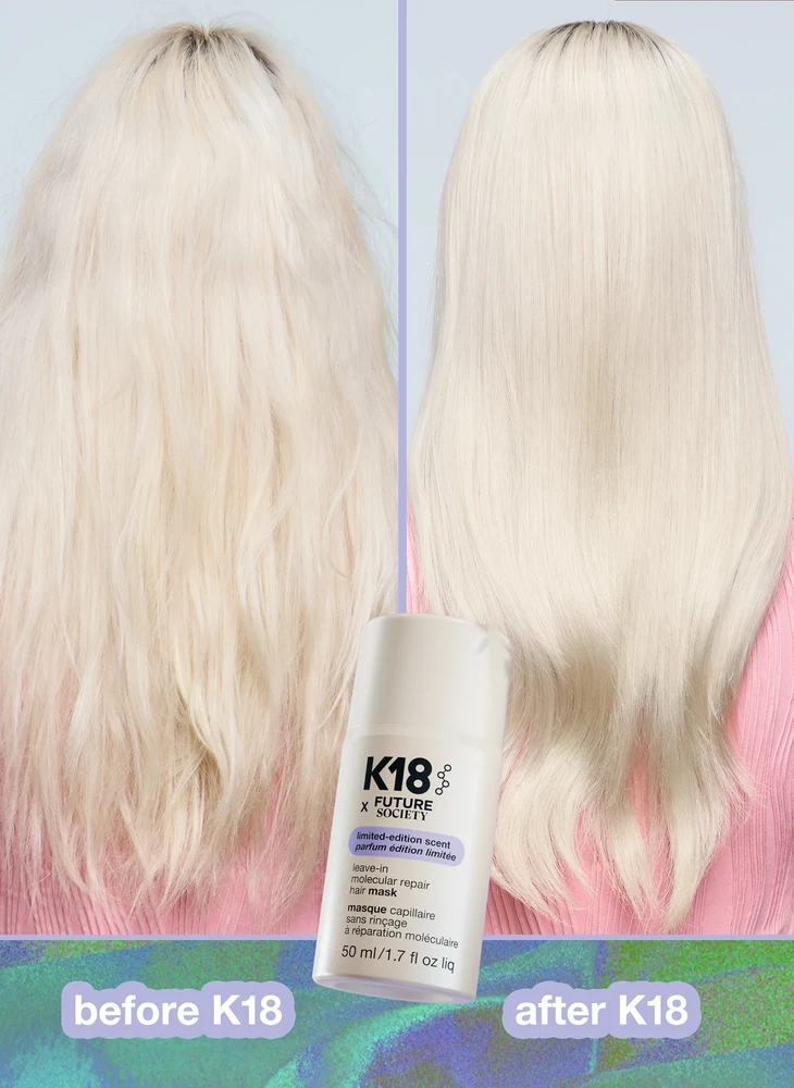 Nenuplaunama atkuriamoji plaukų kaukė K18 x Future Society Leave-in Molecular Repair Hair Mask, 50 ml