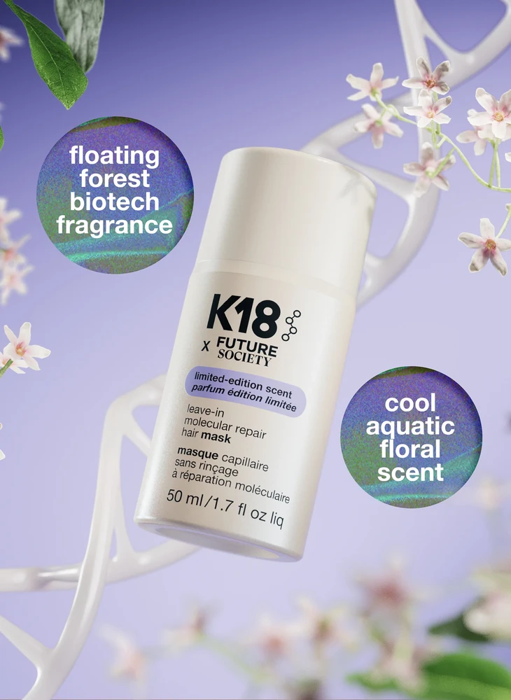 Nenuplaunama atkuriamoji plaukų kaukė K18 x Future Society Leave-in Molecular Repair Hair Mask, 50 ml