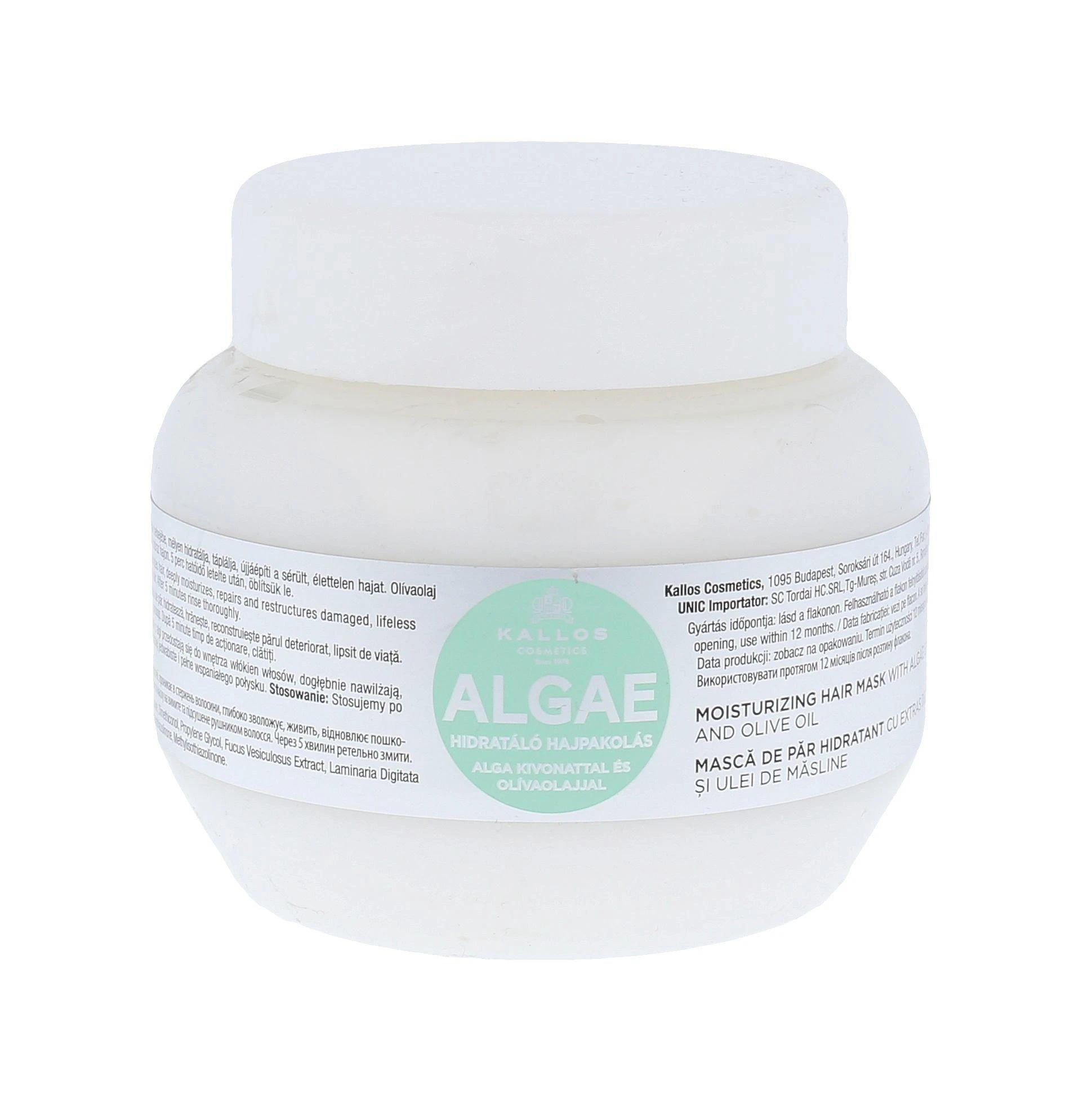 Kallos Cosmetics Algae Moisturizing Hair Mask drėkinanti kaukė plaukams, 275 ml
