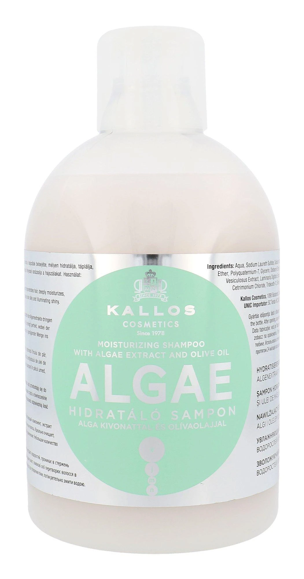 Drėkinantis šampūnas sausiems plaukams Kallos ALGAE Moisturizing Šampūnas 1000 ml