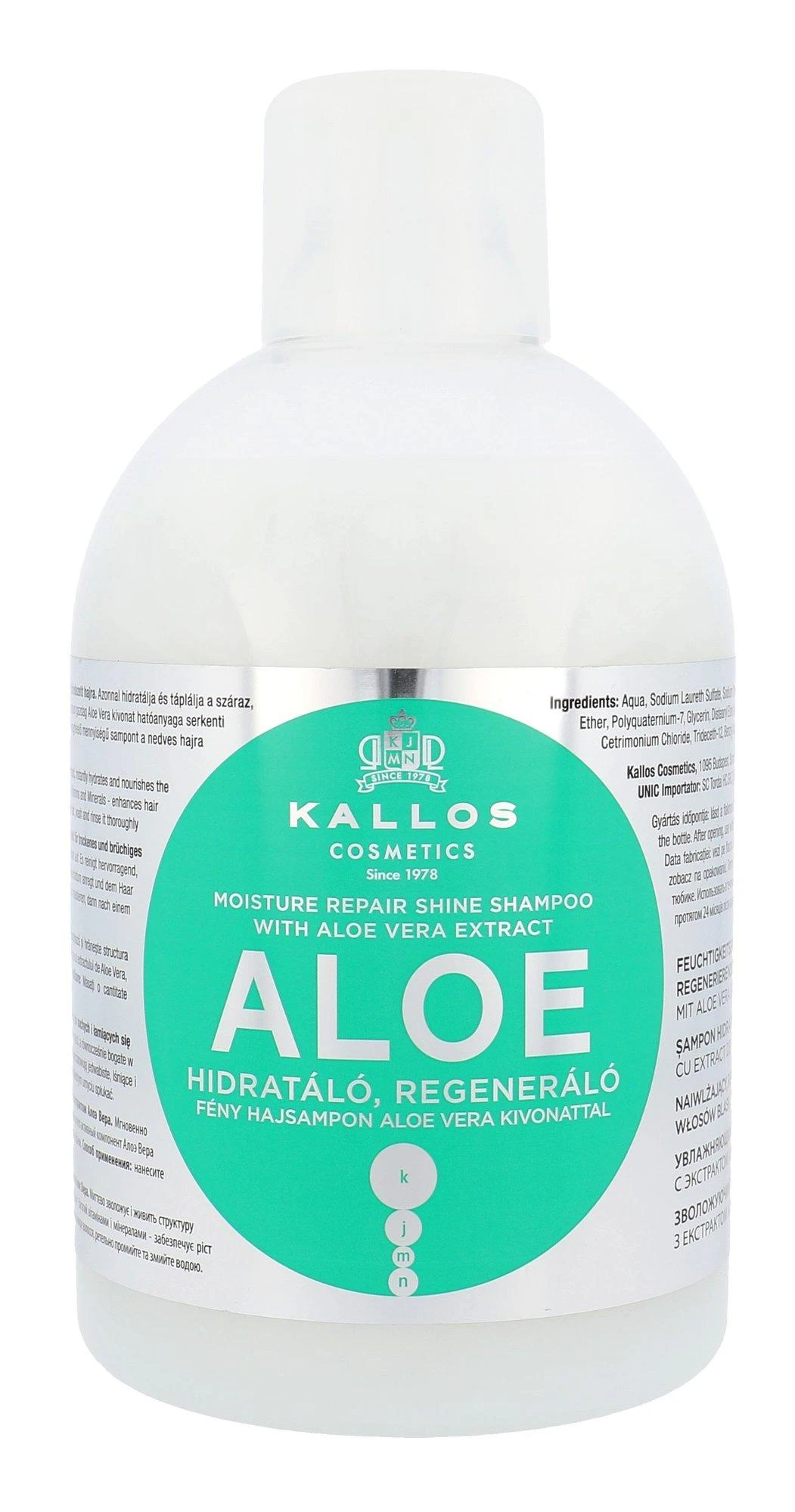 Kallos Cosmetics Aloe Vera Moisture Repair Shine Šampūnas šampūnas, 1000 ml