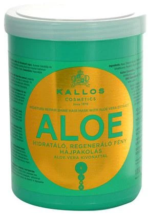 Drėkinanti plaukų kaukė sausiems ir pažeistiems plaukams Kallos Aloe Vera Hair Mask 1000 ml