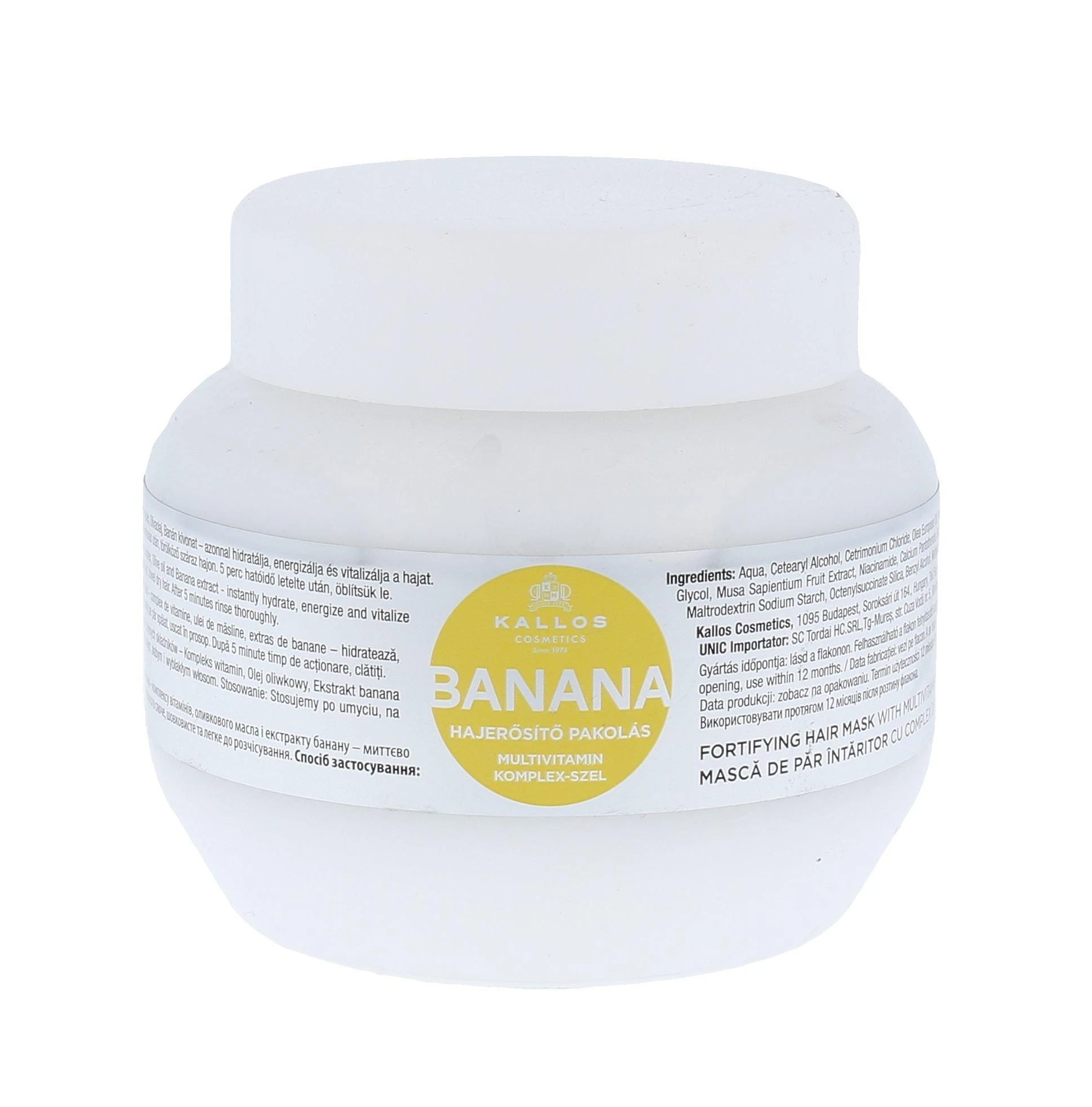 Kallos Cosmetics Banana Fortifying Hair Mask plaukų kaukė, 275 ml