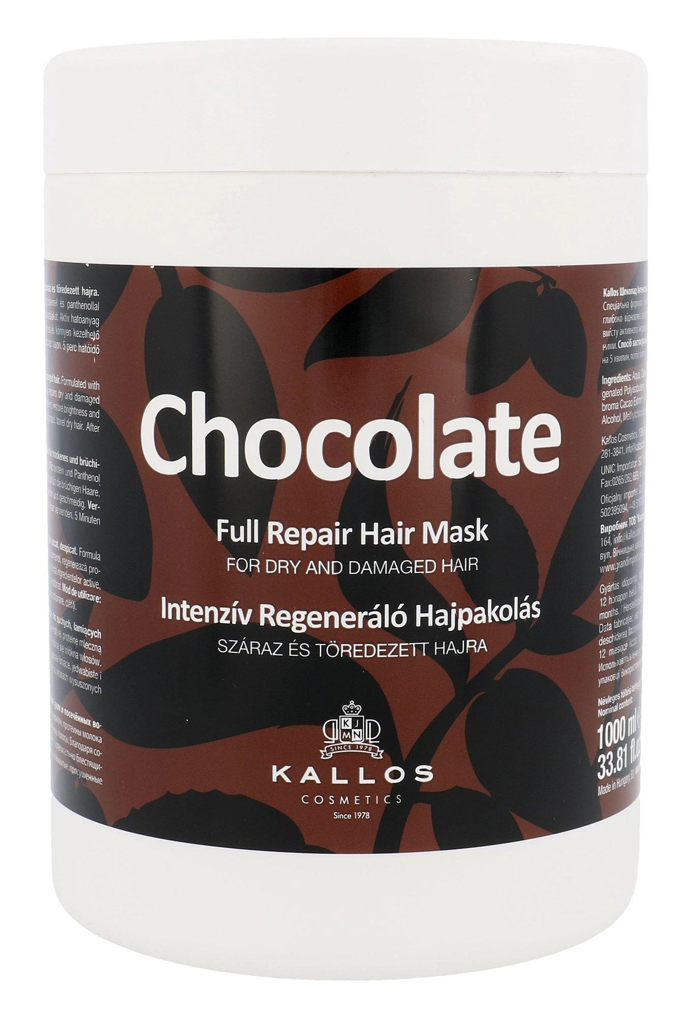 Kaukė plaukams Kallos Chocolate Full Repair Mask 1000 ml