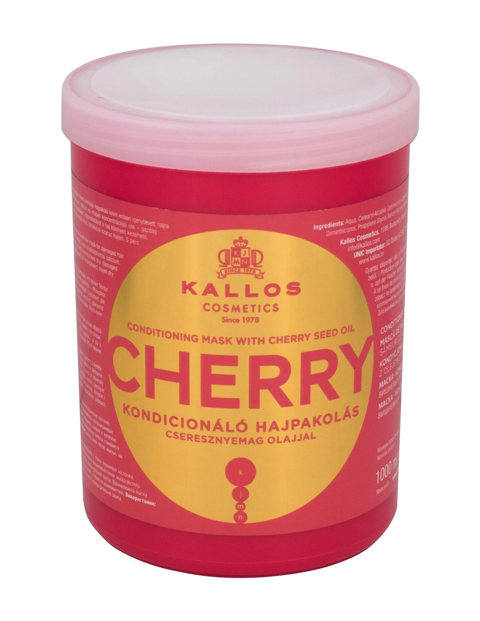 Kallos Cherry Conditioning Mask drėkinanti plaukų kaukė, 1000 ml
