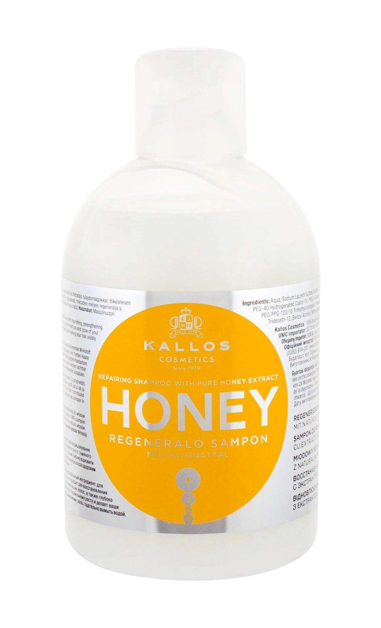 Kallos Cosmetics Honey Šampūnas maitinamasis plaukų šampūnas, 1000 ml