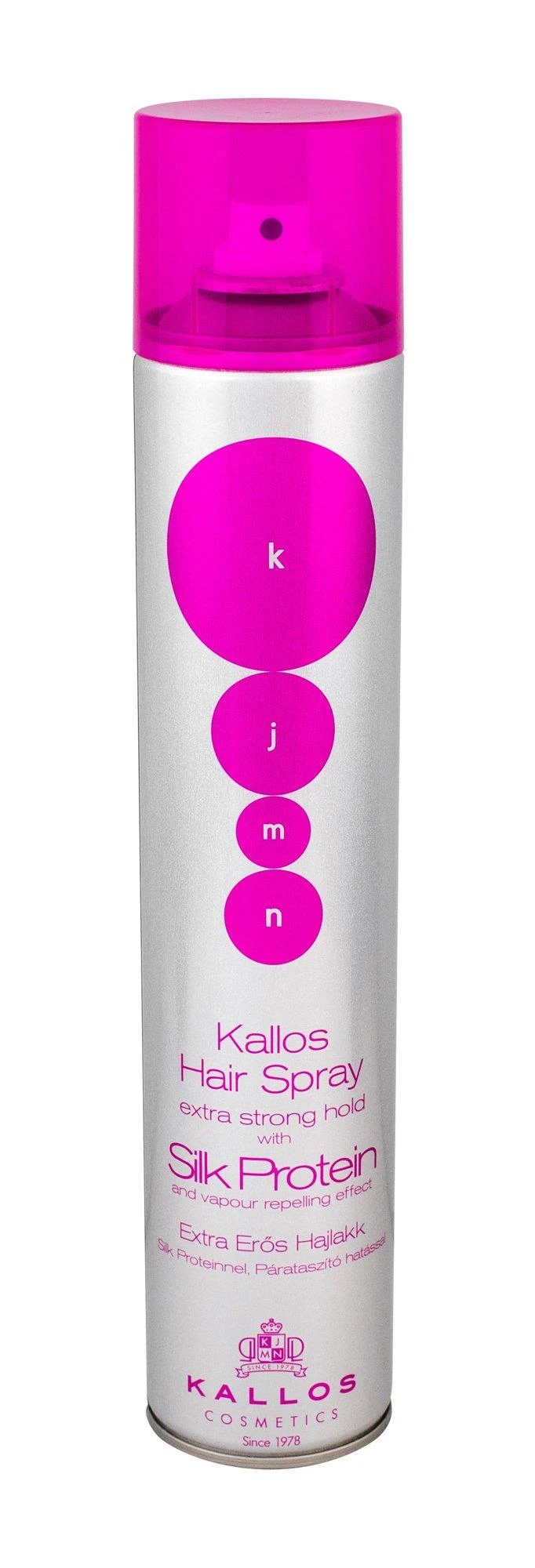 Kallos Cosmetics KJMN Silk Protein Extra Strong Plaukų lakas plaukų lakas su šilko proteinu, 500 ml