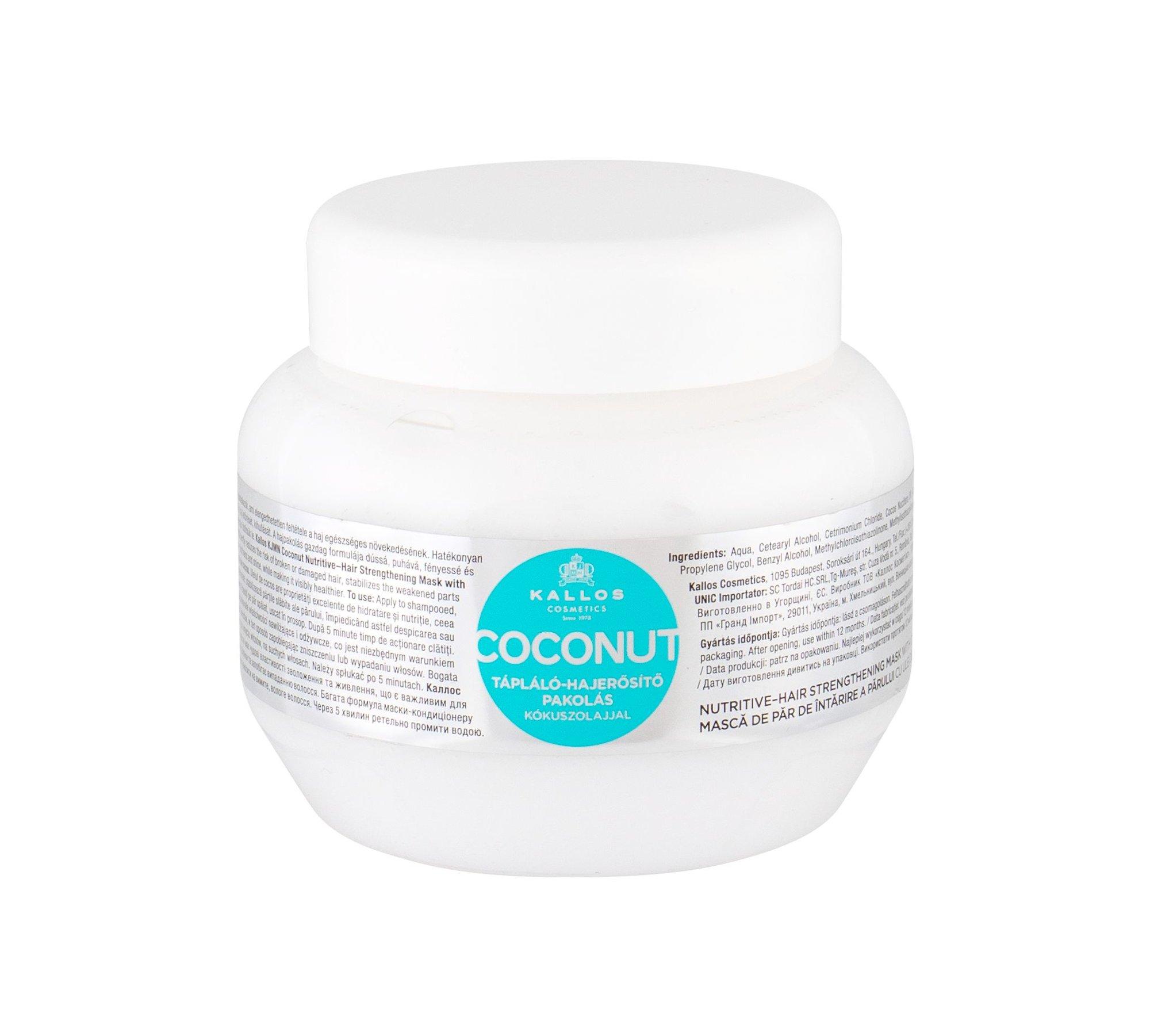 Kallos Cosmetics KJMN Coconut Nutritive–Hair Strengthening Mask with Coconut Oil plaukų kaukė, 275 ml