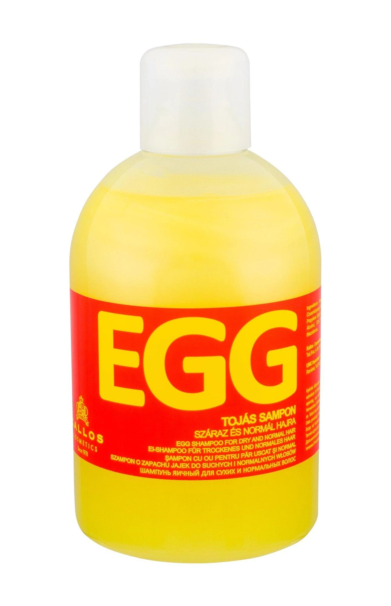 Kallos Cosmetics Egg Šampūnas šampūnas plaukams su kiaušinio ekstraktu, 1000 ml