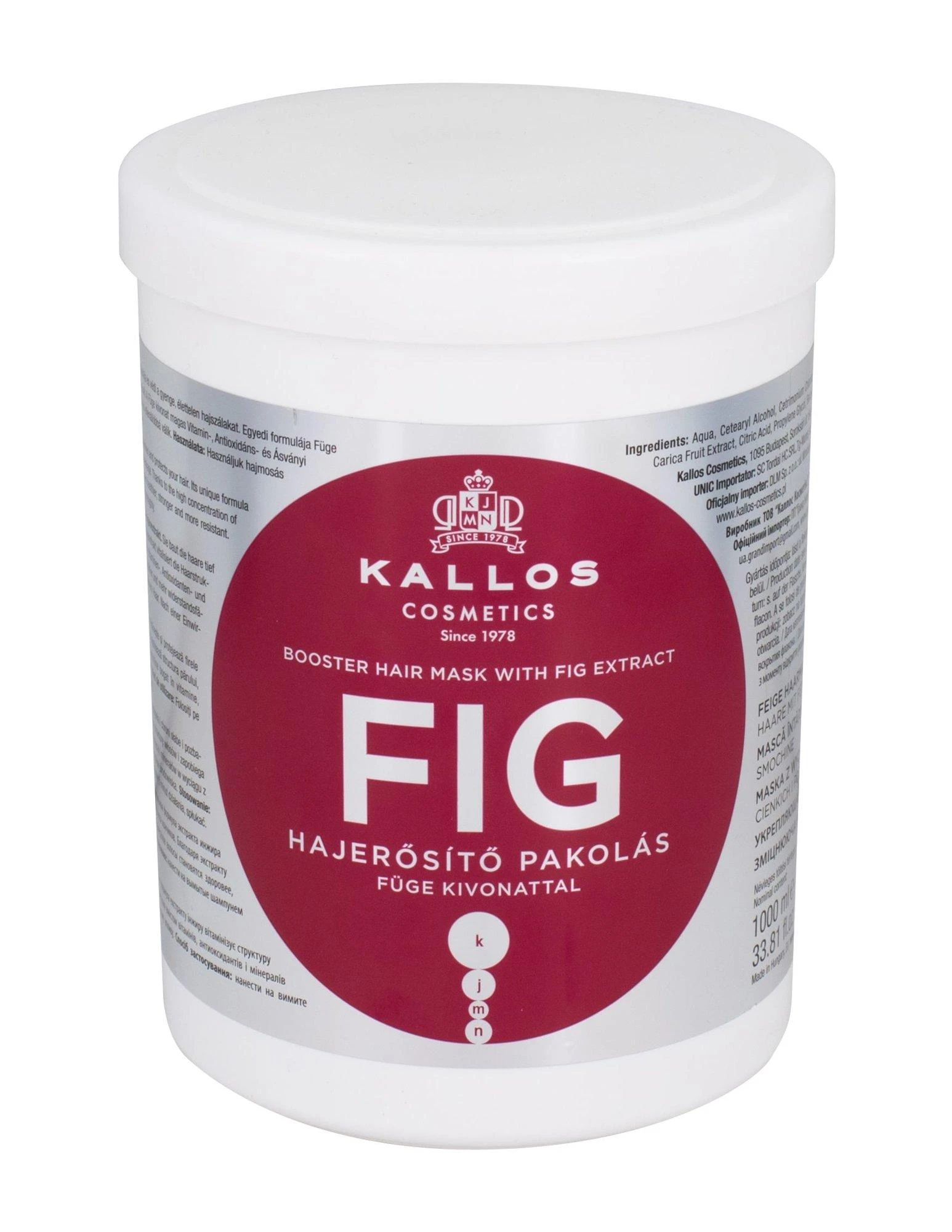 Giliai maitinanti plaukų kaukė Kallos FIG Booster Hair Mask 1000 ml