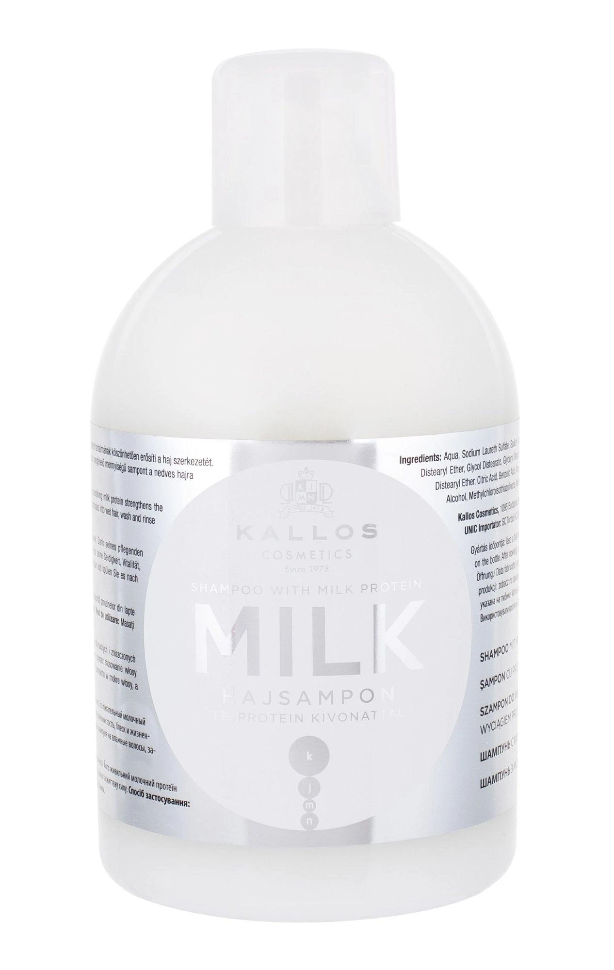 Kallos Cosmetics Milk Šampūnas šampūnas su pieno proteinais, 1000 ml