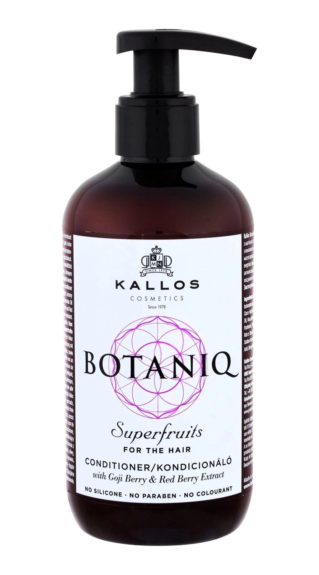 Plaukų kondicionierius be silikonų, parabenų ir dažiklių Kallos BOTANIQ Superfruits Conditioner 300 ml