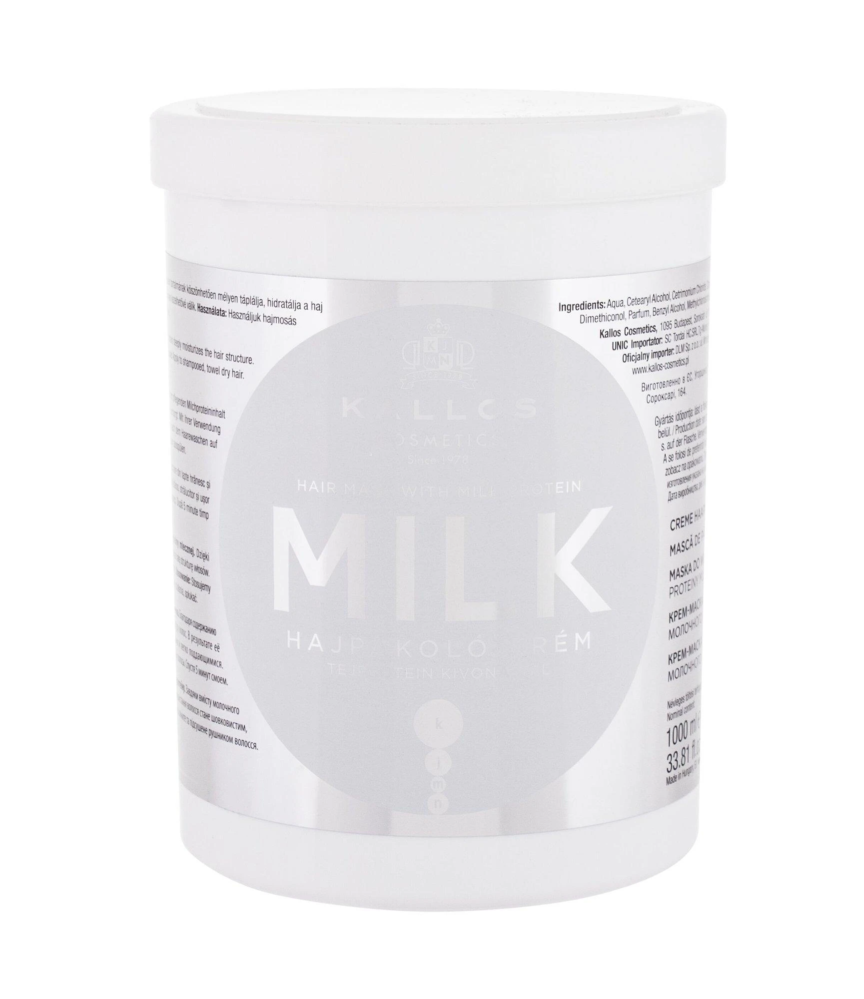 Drėkinanti kaukė plaukams Kallos MILK Hair Mask 1000 ml
