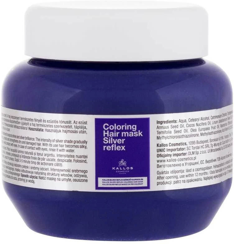 Dažanti plaukų kaukė Kallos Coloring Hair Mask Sidabrinis Reflex 275ml