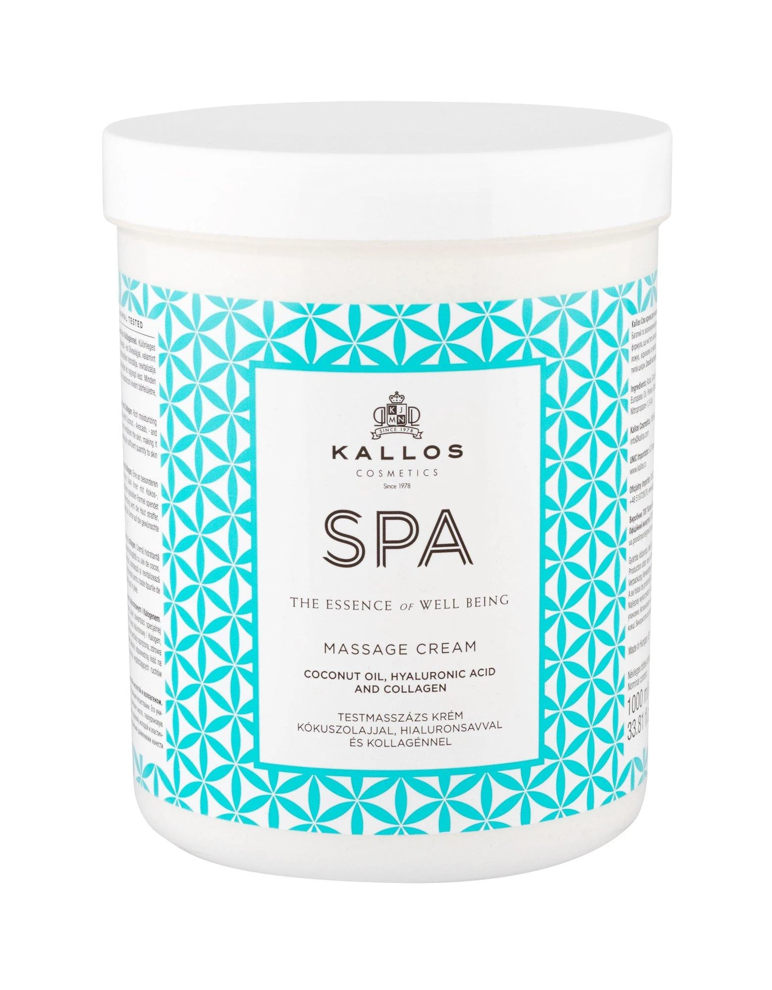 Masažinis kremas Kallos SPA Massage Kreminis 1000 ml