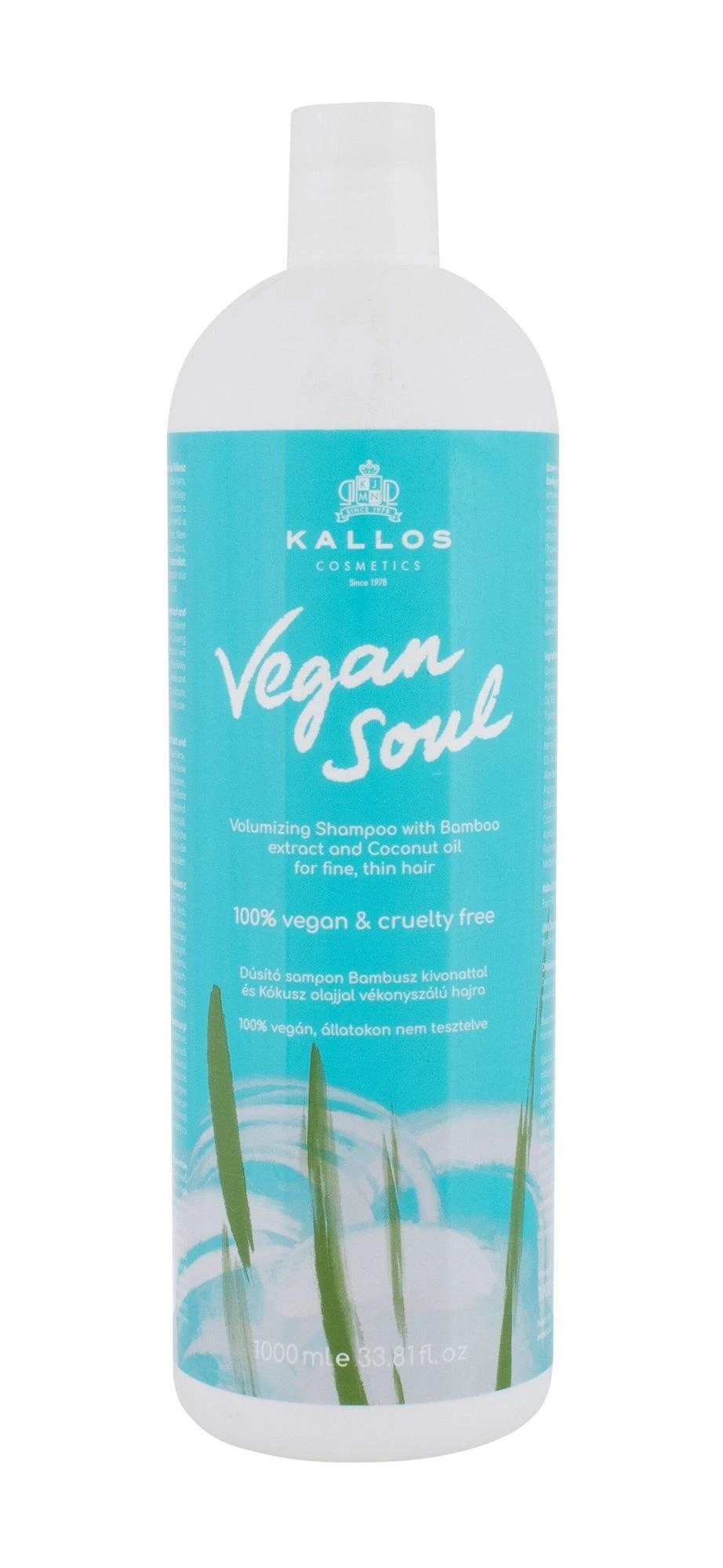 Apimties suteikiantis šampūnas Kallos Vegan Soul Volumizing Šampūnas 1000ml