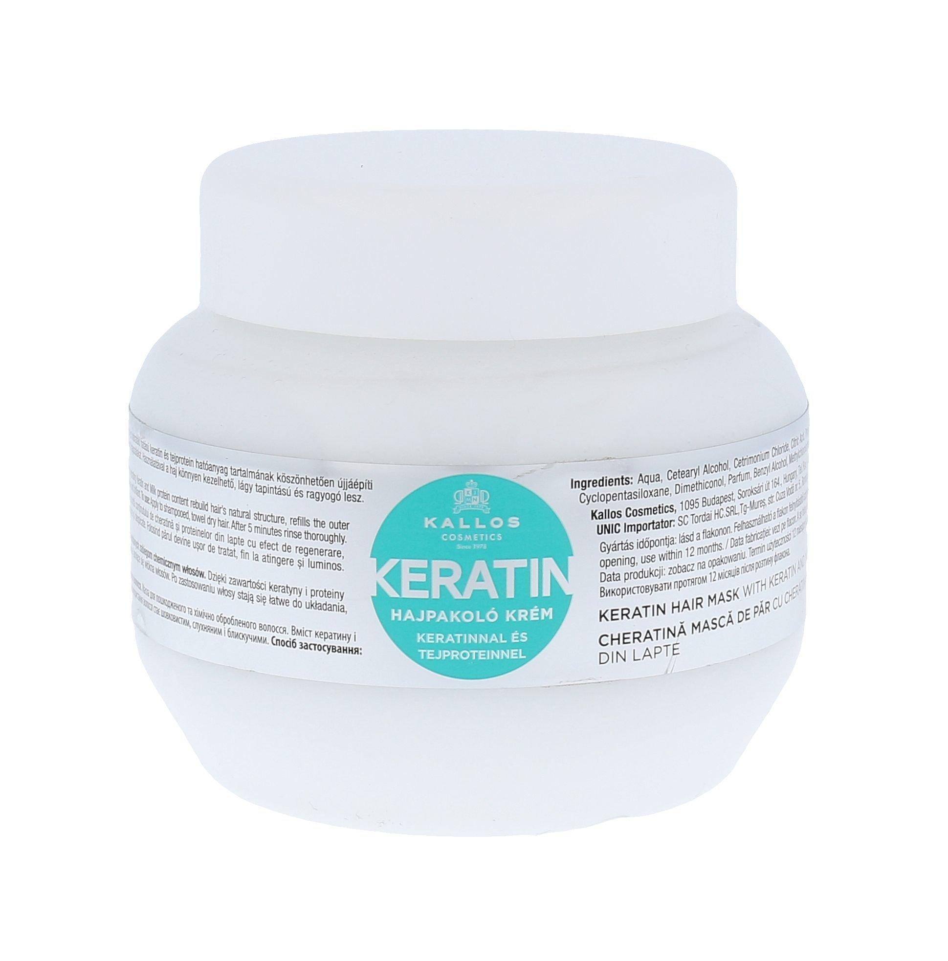 Kallos Cosmetics Keratin Hair Mask moterims, 275 ml