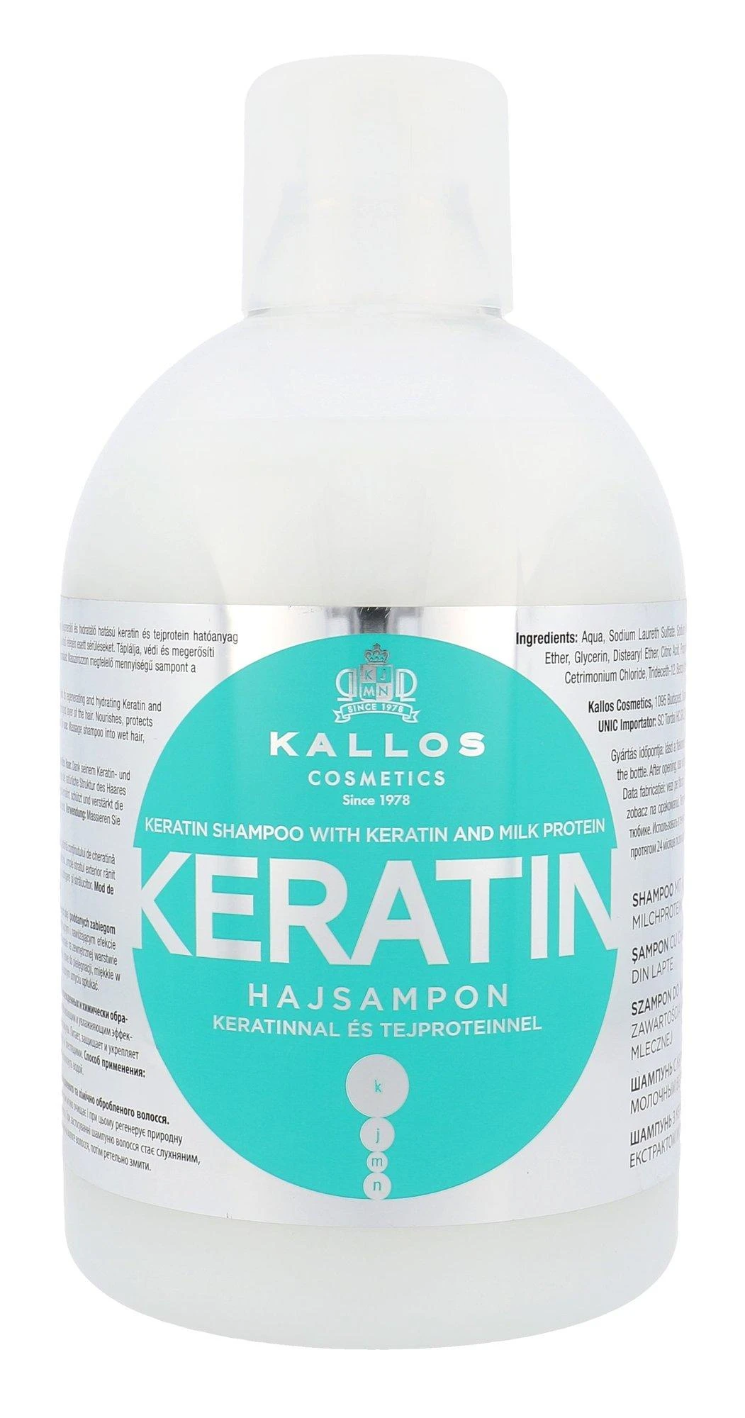 Šampūnas sausiems pažeistiems plaukams Kallos KERATIN Šampūnas 1000 ml