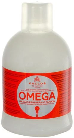 Pažeistų plaukų šampūnas Kallos OMEGA Rich Regenerating Šampūnas 1000 ml