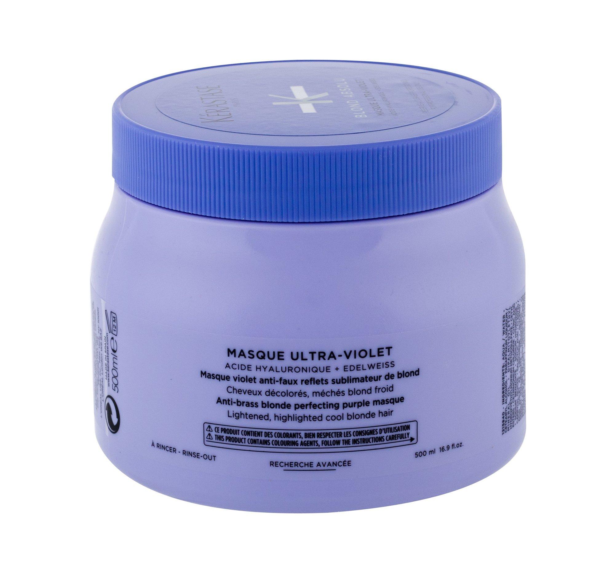 Kérastase Blond Absolu Masque Ultra-Violet geltonus atspalvius neutralizuojanti plaukų kaukė, 500 ml