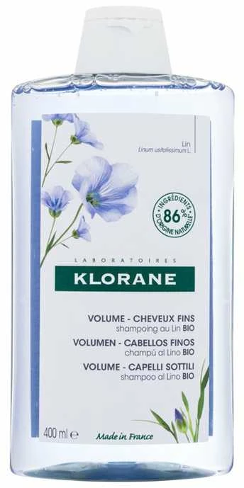 Klorane Volume šampūnas su ekologiškais linų sėmenimis, 400 ml