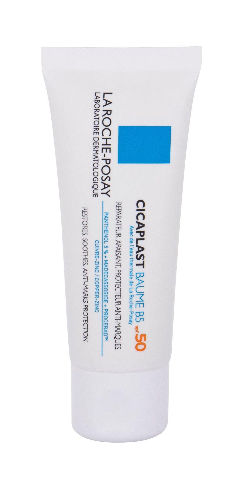 La Roche Posay Cicaplast Baume B5 raminamasis ir regeneruojamasis balzamas SPF 50 atkuriamasis balzamas, 40 ml