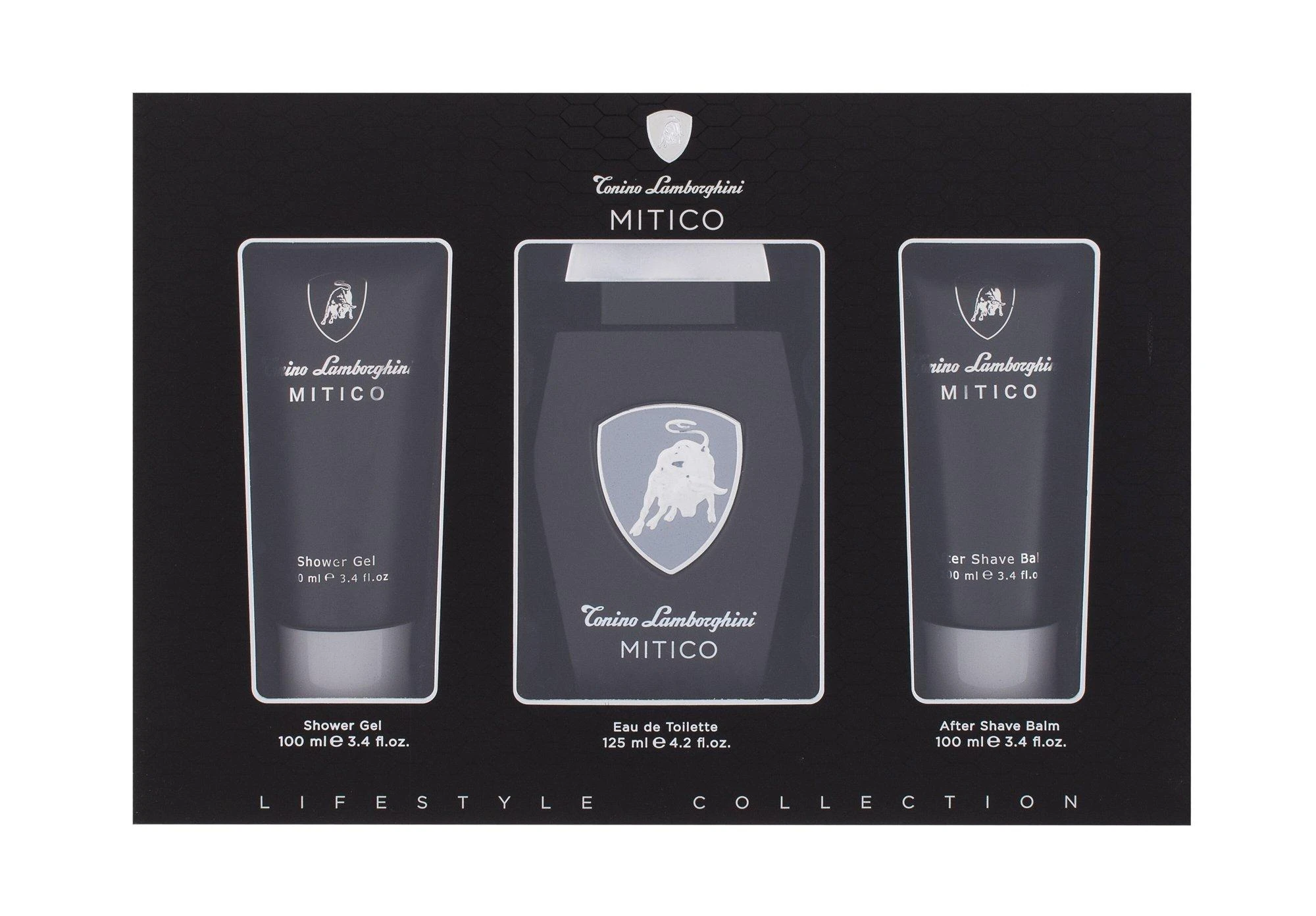 Tonino Lamborghini Lamborghini Mitico rinkinys vyrams (EDT, 125 ml + dušo želė, 100 ml + balzamas po skutimosi, 100 ml)