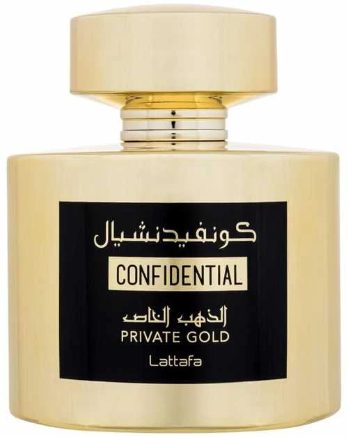 Unisex kvepalai Lattafa Confidential Private Gold EDP, 100 ml