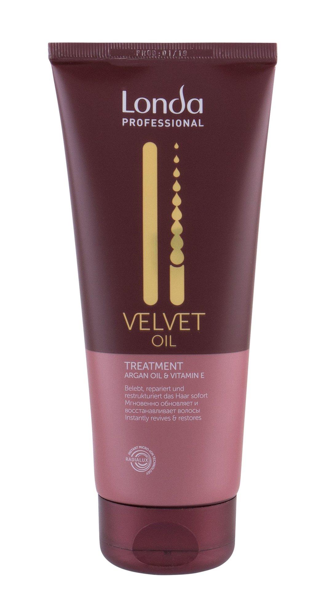 Londa Professional Velvet Aliejus argano aliejaus ir vitamino E plaukų kaukė „Kremas“ blizgesiui, 200 ml