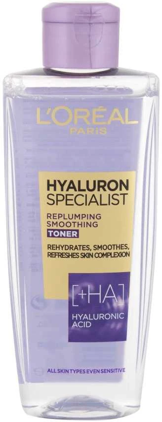 L'Oréal Paris Hyaluron Specialist Replumping Smoothing Toneris Veido losjonas ir Purškiklis moterims, 200 ml