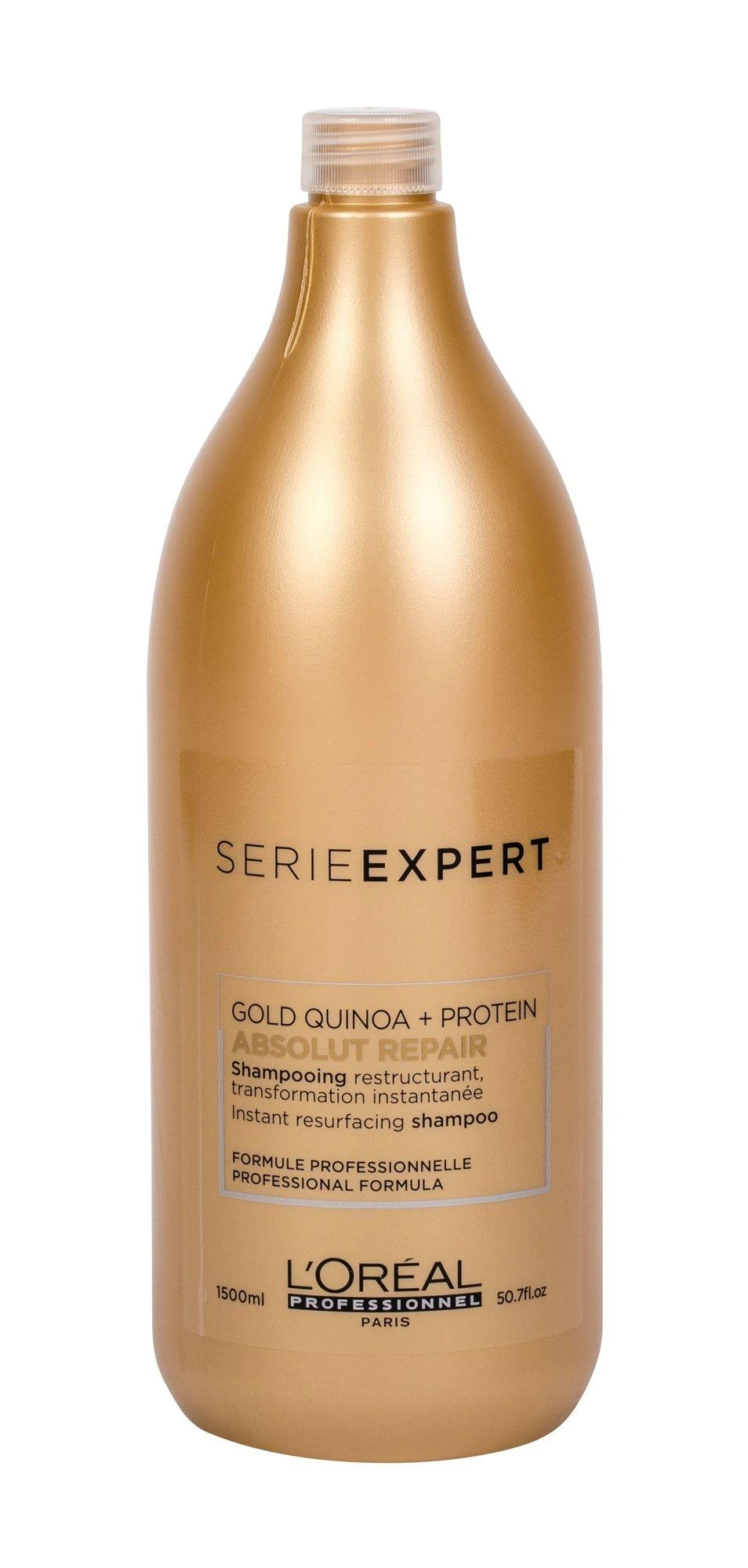 L'Oreal Professionnel Serie Expert Absolut Repair Protein + Gold Quinoa plaukų šampūnas akimirksniu atnaujina paviršių, 1500 ml