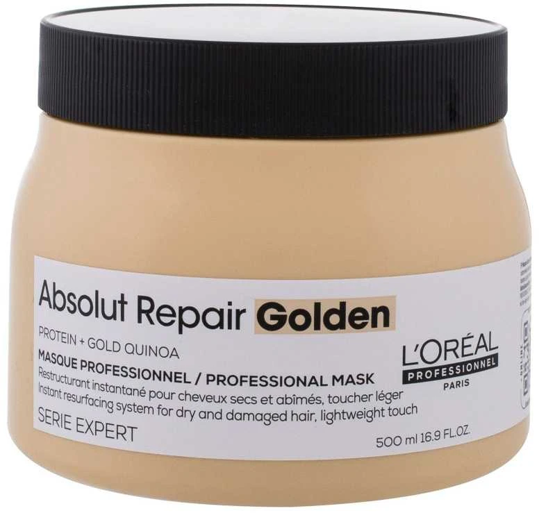 L'Oreal Professionnel Serie Expert Absolut Repair Golden Protein + Gold Quinoa plaukų kaukė, akimirksniu atnaujinanti paviršių, 500 ml