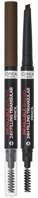 L'Oréal Paris Infaillible Brows 24H Filling Triangular Pieštukas Eyebrow Pieštukas moterims, 1 ml