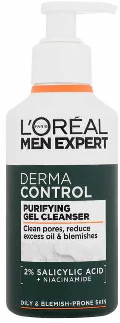 L'Oréal Paris Men Expert Derma Control Purifying Gel Valiklis veido prausiklis, 100 ml