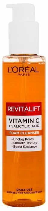 L'Oréal Paris Revitalift Clinical vitaminas C + salicilo rūgštis Valiklis Valiklis Mousse moterims, 150 ml